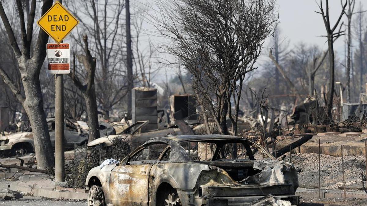 Vista de un vecindario afectado por el incendio el jueves 12 de octubre de 2017, en Santa Rosa, California.