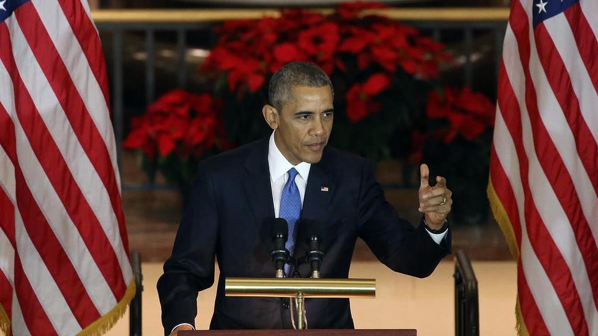 El presidente Barack Obama en la conmemoración del 150 aniversario de la enmienda constitucional que abolió la esclavitud en el país.