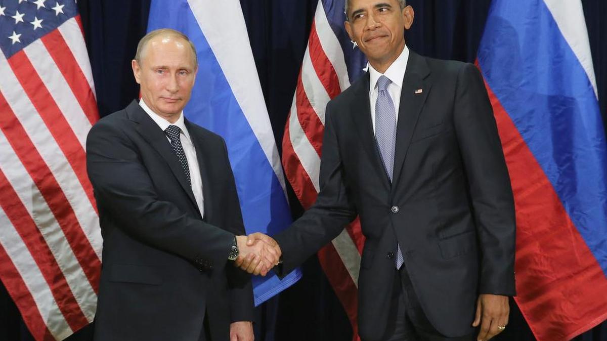 
El presidente de EEUU Barack Obama junto a su homólogo ruso Vladimir Putin antes de un encuentro bilateral luego de la sesión en Naciones Unidas.
