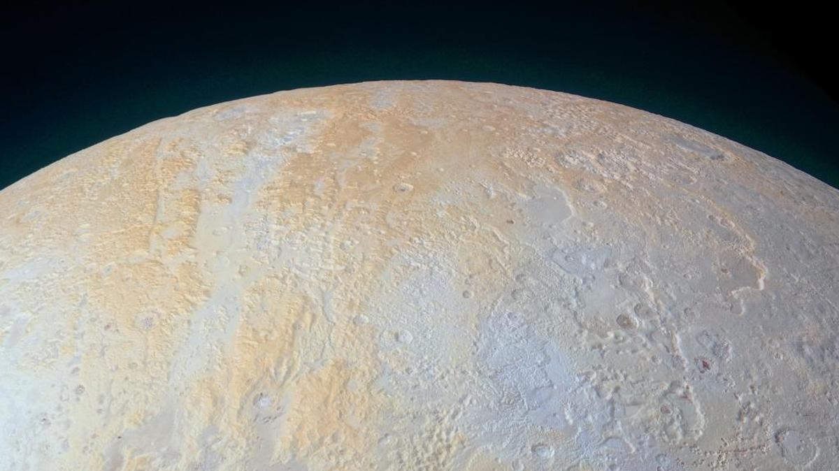 Imagen del área del polo norte de Plutón tomada por la sonda New Horizons.