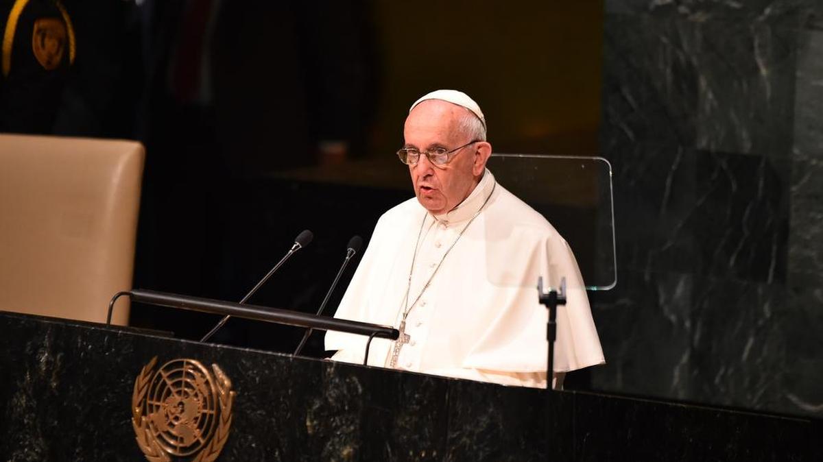 
El papa Francisco durante su discurso en las Naciones Unidas el viernes 25 de septiembre.
