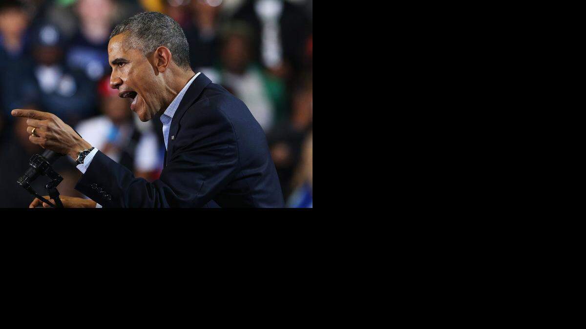 
El presidente Barack Obama habla en un acto de campaña el domingo en apoyo al gobernador de Connecticut Dan Malloy.


