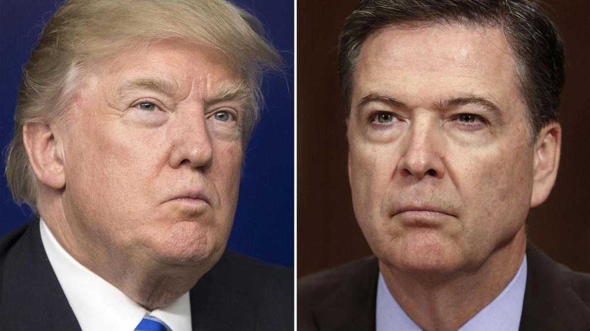 Combo de fotografías que muestran al presidente de los Estados Unidos, Donald Trump (i), y al ex director del FBI James Comey (d).