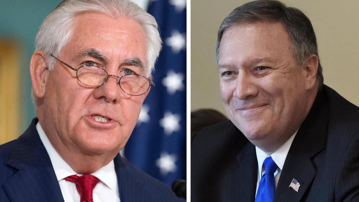 El secretario de Estado estadounidense, Rex Tillerson (izq.) y el director de la Agencia Central de Inteligencia (CIA), Mike Pompeo.