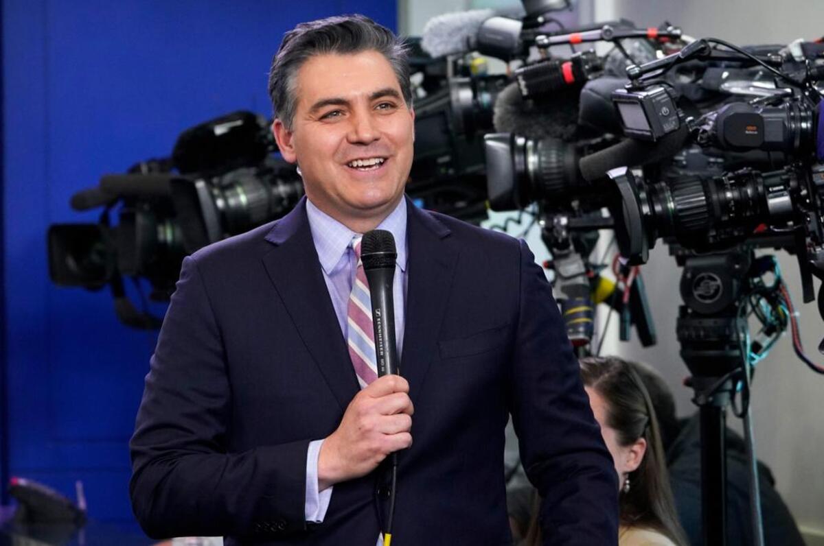 CNN chief White House correspondent Jim Acosta before the start of a briefing in the Brady Briefing Room of the White House in Washington, DC. on February 8, 2018.