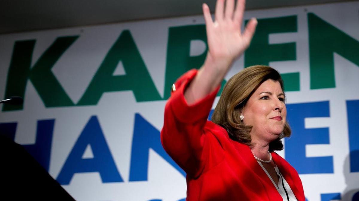 Karen Handel, candidata republicana a la Cámara de Representantes de Estados Unidos, derrotó al demócrata Jon Ossoff, el 20 de junio de 2017, en Atlanta, Georgia.