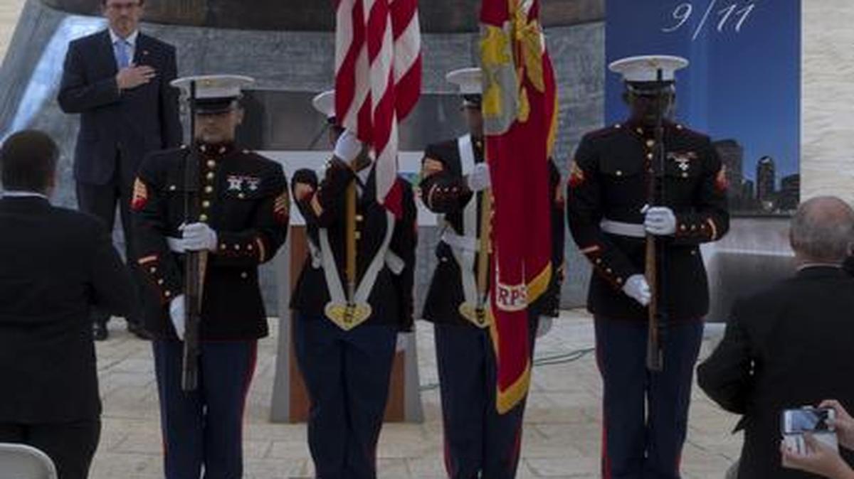 
Marines estadounidenses de la embajada en Tel Aviv participan en una ceremonia de conmemoración. Foto de archivo.