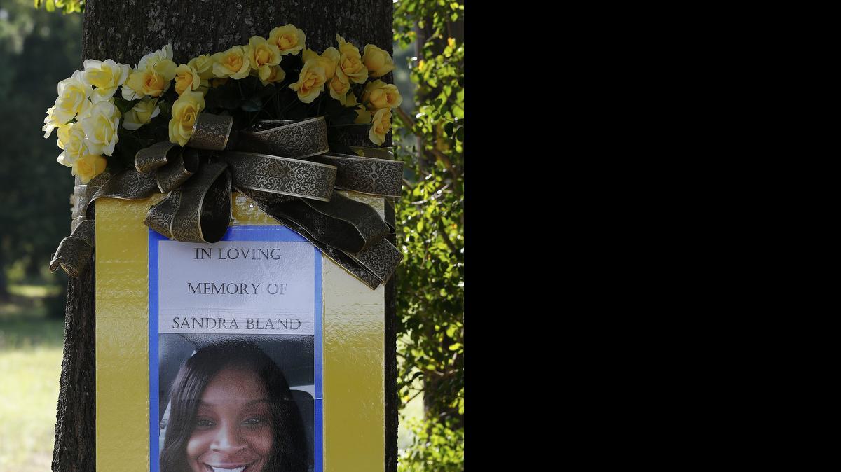 
Detalle de un memorial en el sitio donde Sandra Bland fue detenida por un oficial del Departamento de Seguridad Pública de Texas en la Universidad de Prairie View A&M en Prairie View, Texas (EE.UU.). Autoridades investigan las circunstancias que rodearon las muerte de Sandra Bland en una celda el pasado 13 de julio luego de ser arrestada por una infracción de tráfico.
