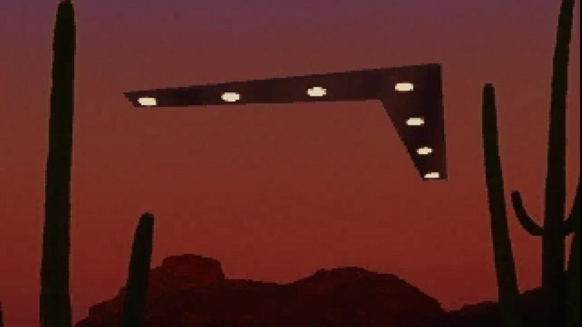 Un objeto volador no identificado (ovni) como éste fue visto por cientos de personas sobre Arizona en marzo de 1997.