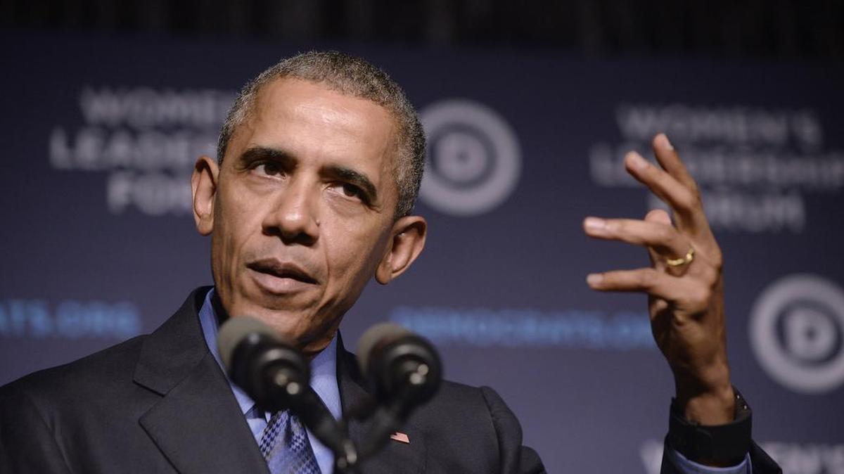 El presidente de Estados Unidos, Barack Obama en un evento demócrata celebrado en Washington.
