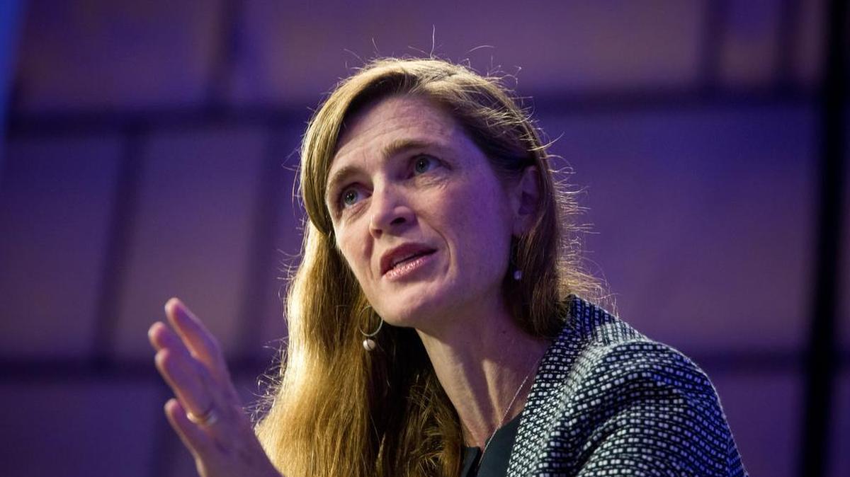 Samantha Power, representante de EEUU en la ONU, participa en el evento “Year Ahead Summit” organizado por Bloomberg, el martes 25 de octubre, en Nueva York.