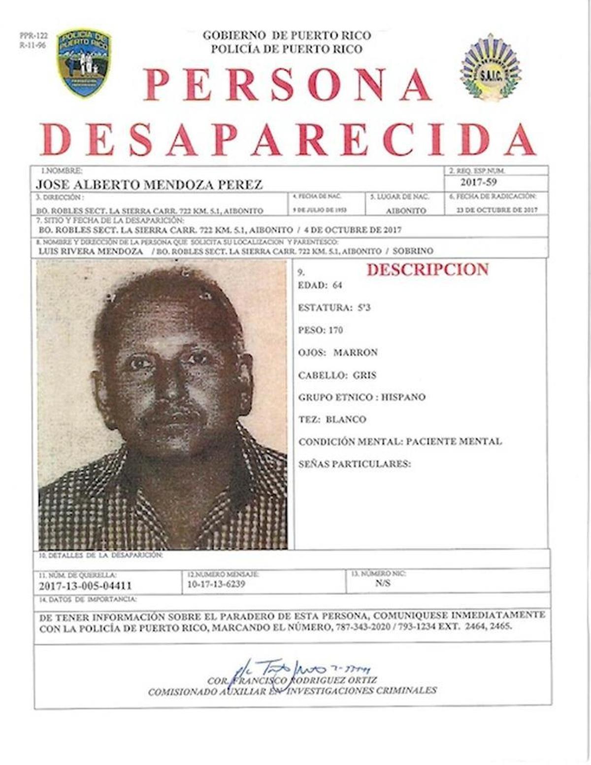 Requisitoria de José Alberto Mendoza Pérez.