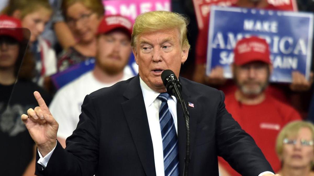 El presidente de EEUU, Donald Trump, habla durante una manifestación de “Make America Great Again” en Billings, Montana, el 6 de septiembre de 2018.