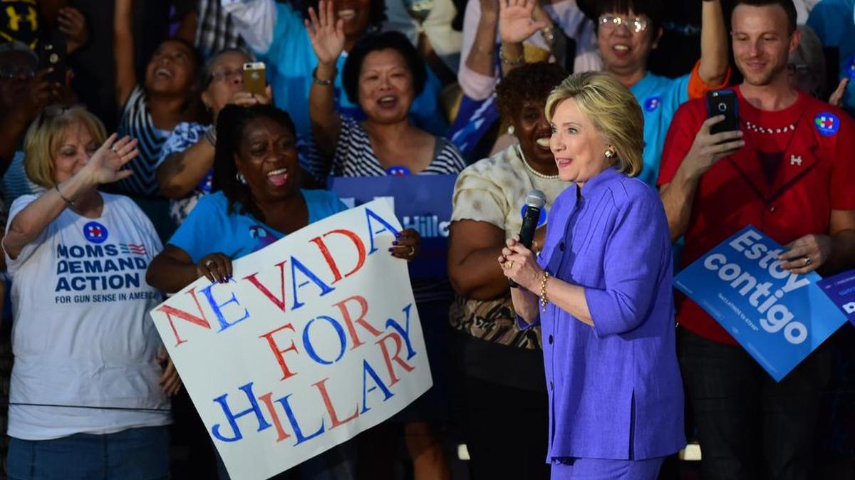 
 Hillary Clinton durante un acto de campaña en Las Vegas, Nevada
