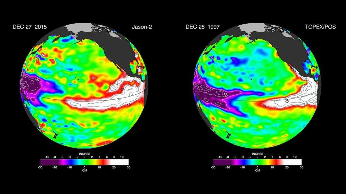 Esta es la muestra de un grande y poderoso ‘El Niño'”, destaca la NASA en el informe difundido este martes.