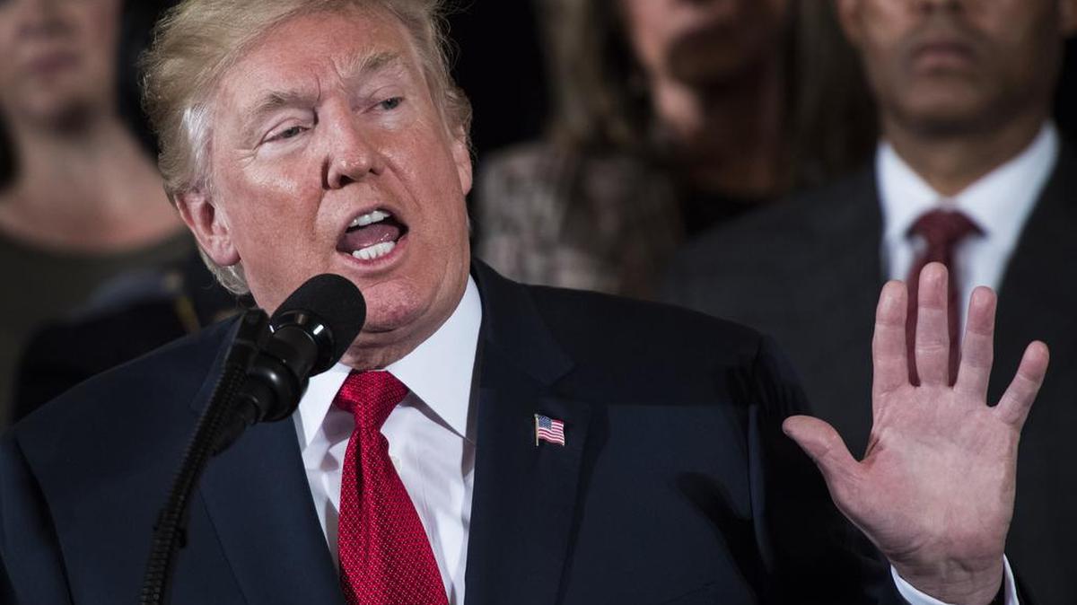 El presidente Donald Trump durante un discurso en la Casa Blanca.