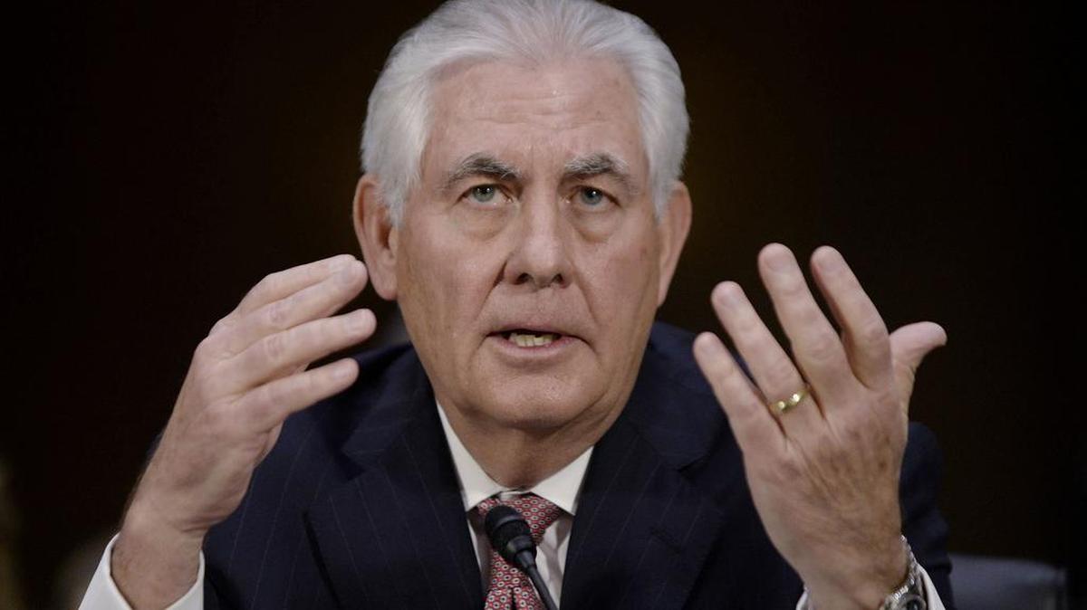 Rex Tillerson en una sesión para su confirmación el 11 de enero de 2017 en Washington DC.