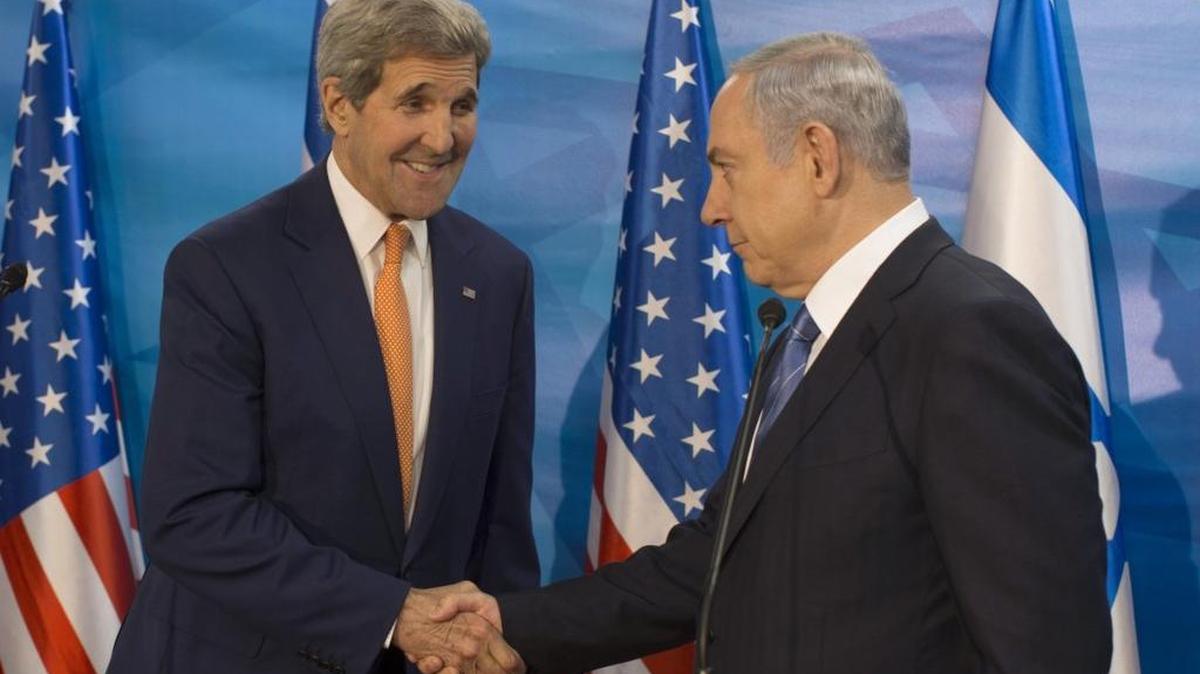 El secretario de Estado puso manos a la obra abriendo su jornada de entrevistas en Jerusalén con el primer ministro israelí, Benjamin Netanyahu.