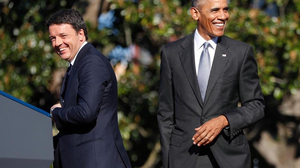 El presidente Barack Obama y el primer ministro italiano Matteo Renzi durante el recibimiento el martes en la Casa Blanca.