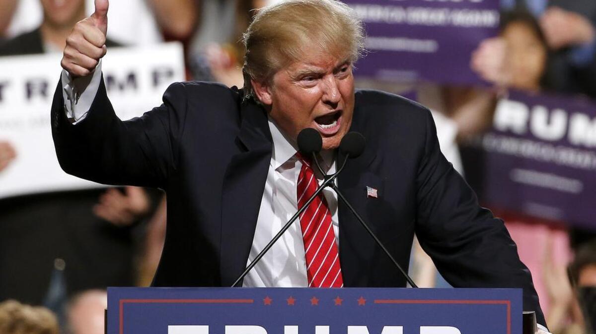 El presidente Donald Trump durante la campaña electoral el 11 de julio de 2015, en Phoenix, Arizona.