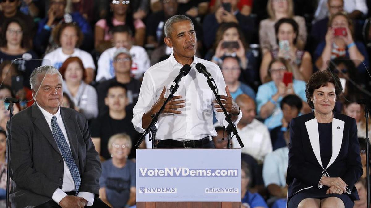 Barack Obama in Nevada on Oct. 22, 2018.