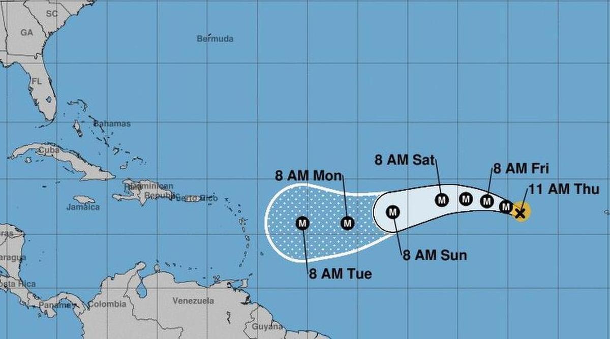La trayectoria que tendría el huracán Irma en los próximos días.