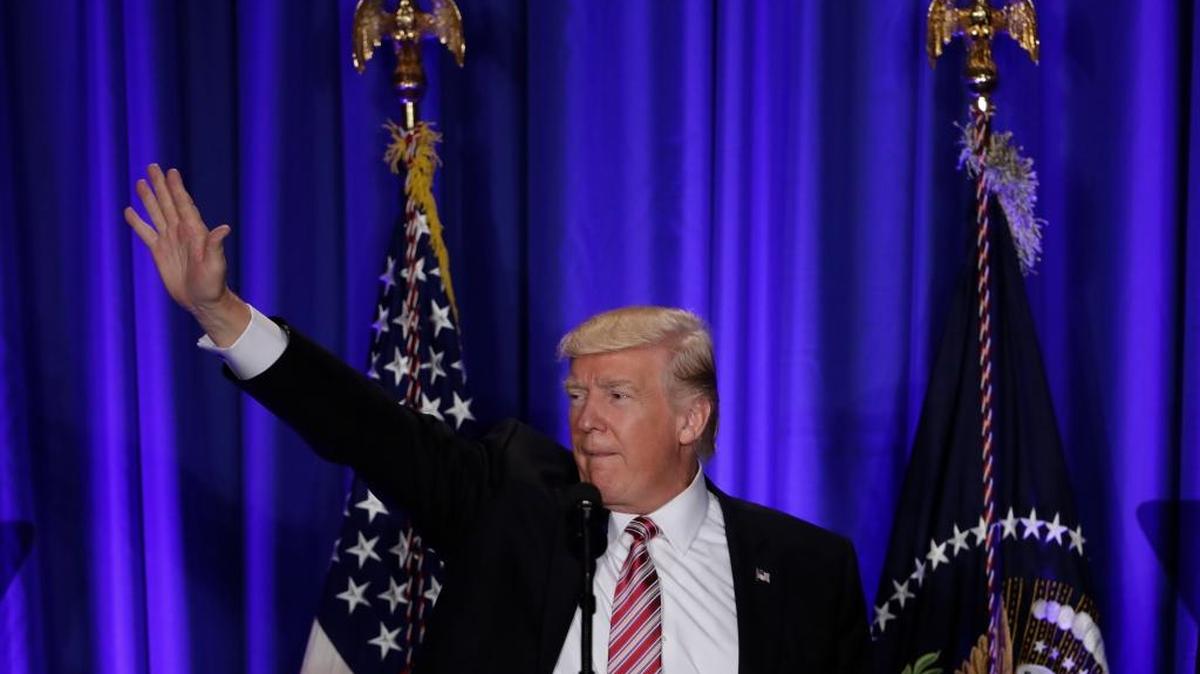 El presidente Donald Trump en un retiro congresional republicano en Filadelfia el 26 de enero.