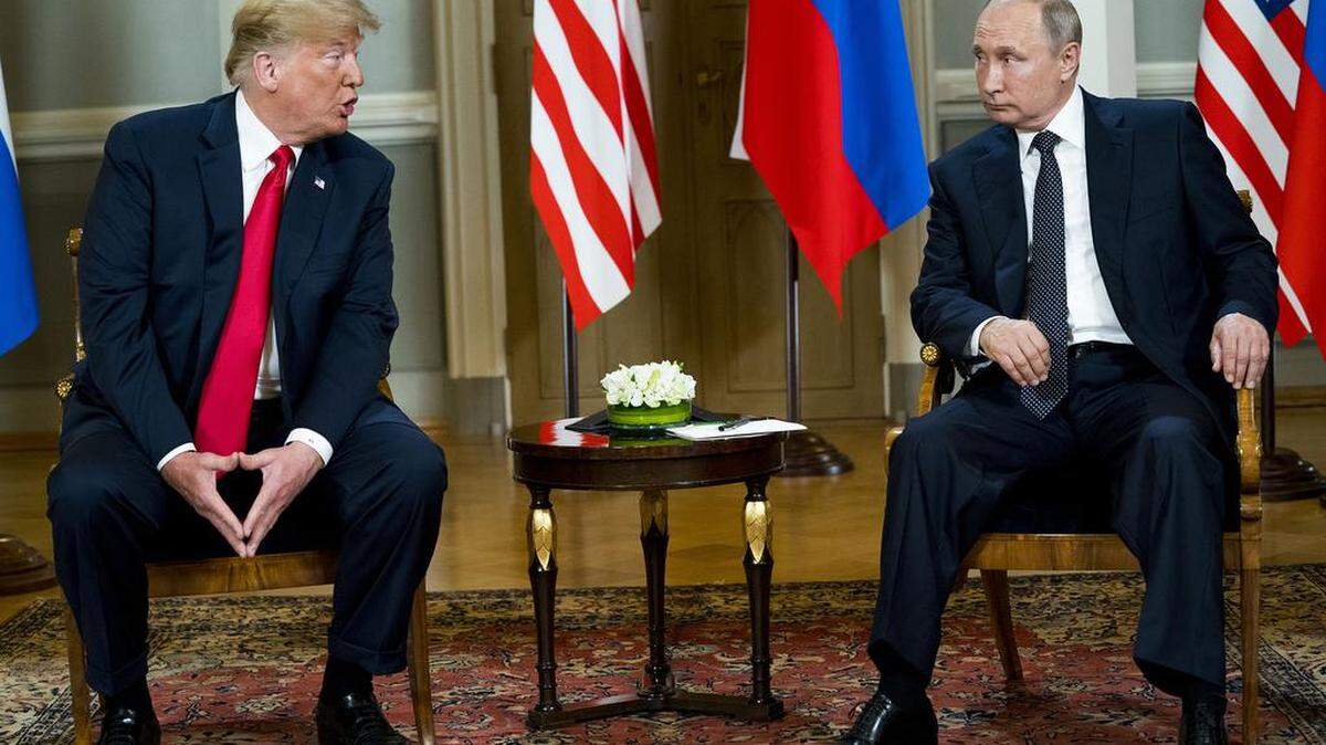 President Donald Trump meets with President Vladimir Putin of Russia at the the presidential palace in Helsinki, July 16, 2018. Trump’s meeting with Putin spawned national outrage and uncertainty regarding the president’s loyalty. (Doug Mills/The New York Times)