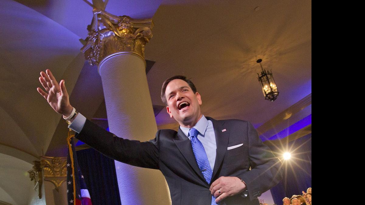 
El senador Marco Rubio durante el anuncio en Miami de su candidatura para las elecciones presidenciales.


