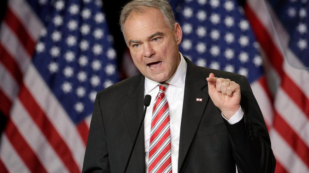 El candidato demócrata a la vicepresidencia, Tim Kaine, en Wilmington, Carolina del Norte.