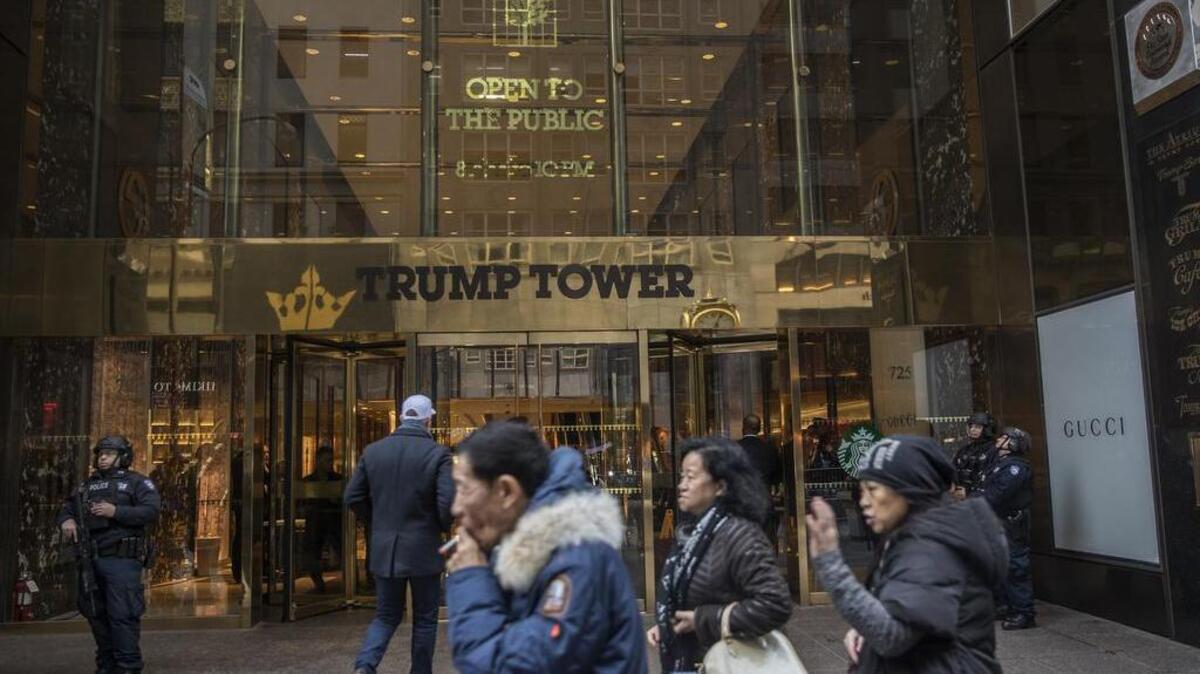 Trump Tower en Fifth Avenue en Nueva York, 18 de enero de 2017.