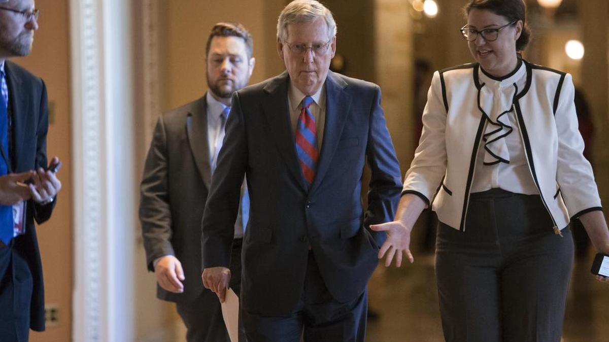 El líder de la mayoría en el Senado Mitch McConnell el miércoles en el Capitolio en Washington.