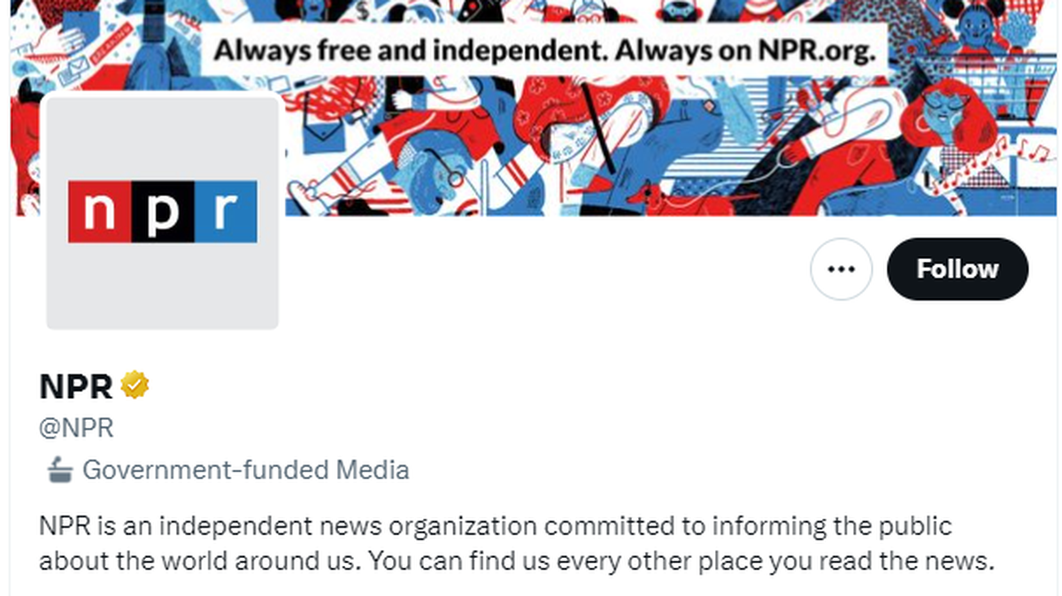 Radio pública NPR de EEUU deja Twitter al ser etiquetada como medio estatal