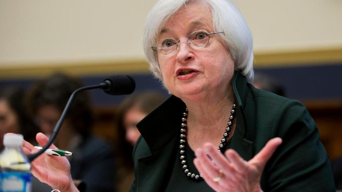 
La presidenta de la Reserva Federal, Janet Yellen, testifica en el Congreso en Washington, en julio. 
