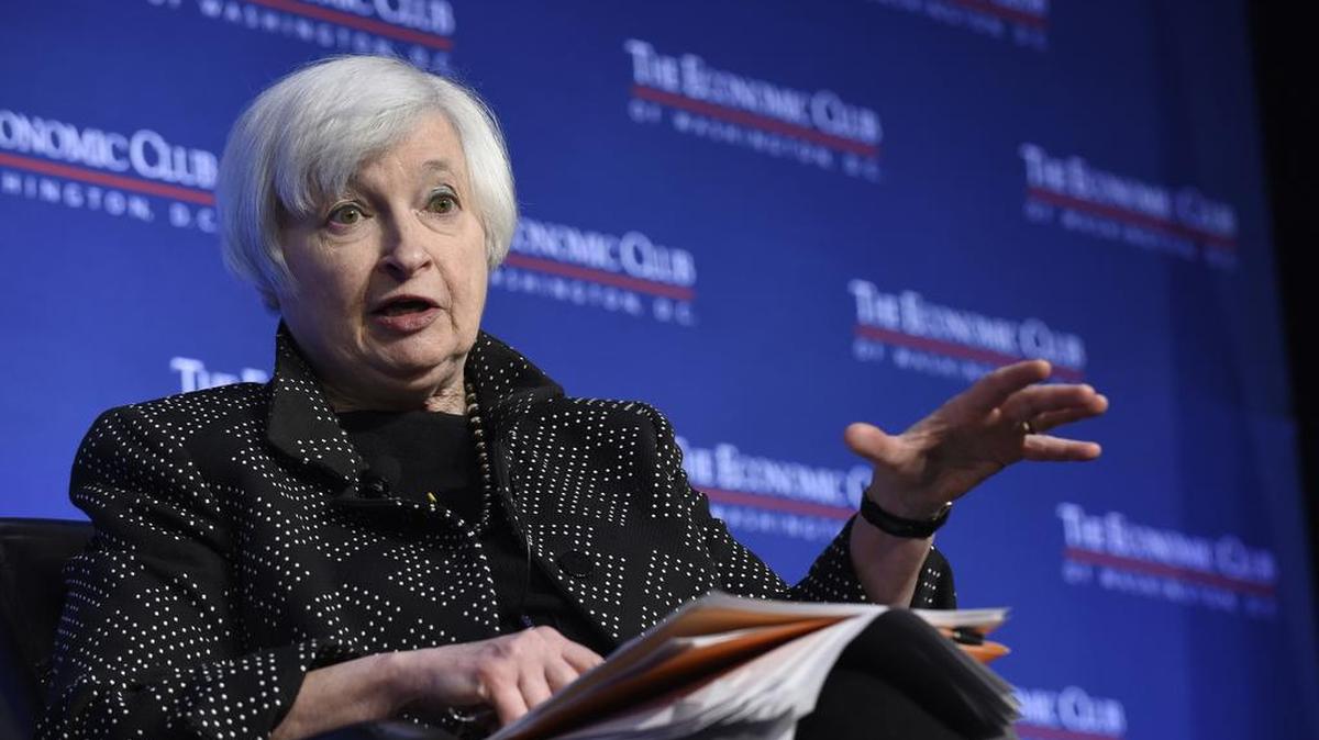 La presidenta de la Reserva Federal, Janet Yellen, habla el miércoles en el Club de Economistas de Washington.