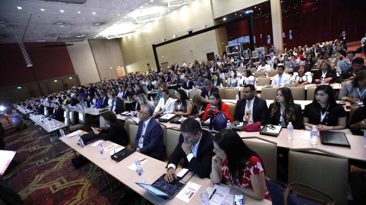 Vista general el miércoles del XX Congreso Hemisférico para la Prevención del Blanqueo de Capitales, Financiamiento del Terrorismo y Proliferación de Armas de Destrucción Masiva en Panamá.