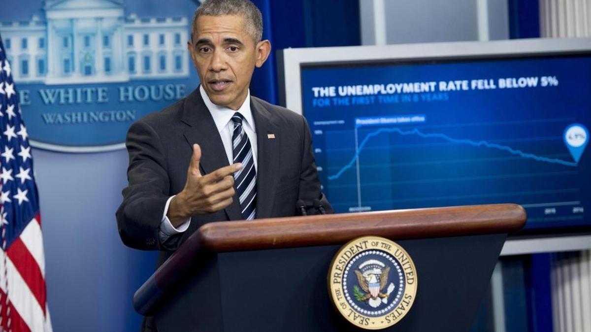 El presidente de Estados Unidos, Barack Obama, habla el viernes durante una conferencia de prensa sobre la economía del país.