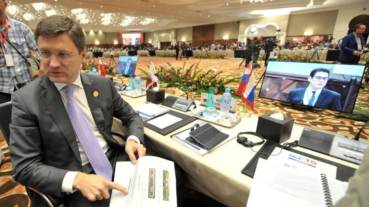 El ministro de Energía de Rusia, Alexander Novak, en la reunión ministerial del Foro Internacional de Energía en septiembre, en Algeria.