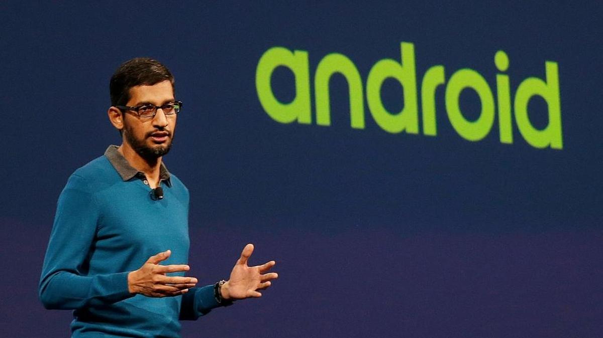 Sundar Pichai, el consejero delegado de Google, , habla durante la conferencia Google I/O 2015 en San Francisco. Pichai, ha recibido un paquete accionarial por $199 millones de dólares.