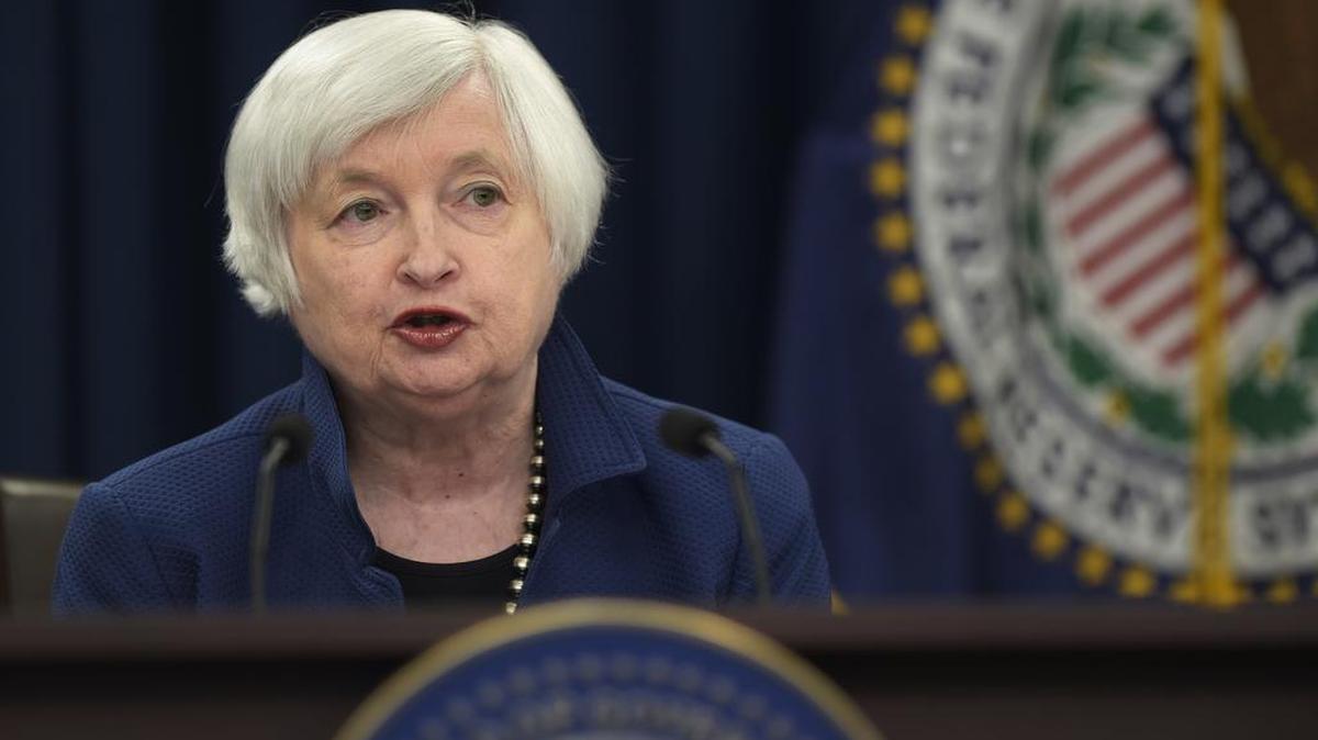 La presidenta de la Reserva Federal Janet Yellen habla en una conferencia de prensa en Washington el 15 de marzo del 2017.