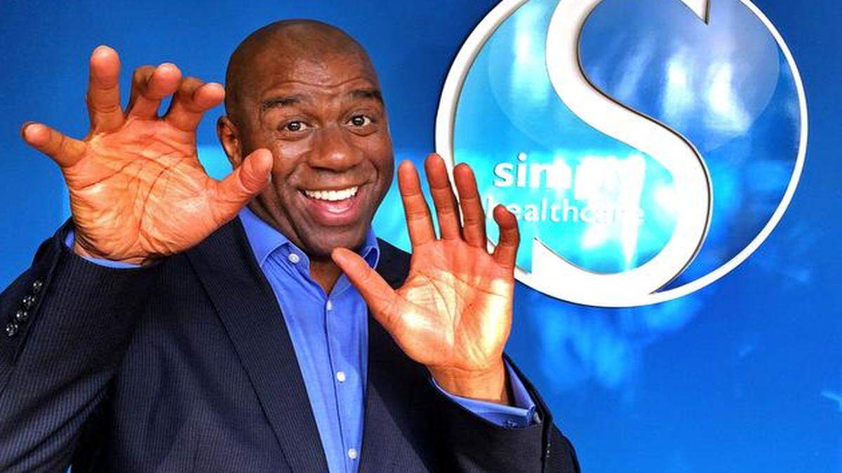 
Magic Johnson, durante su reciente visita a la sede de Simply Healthcare Plans, en Coral Gables.
