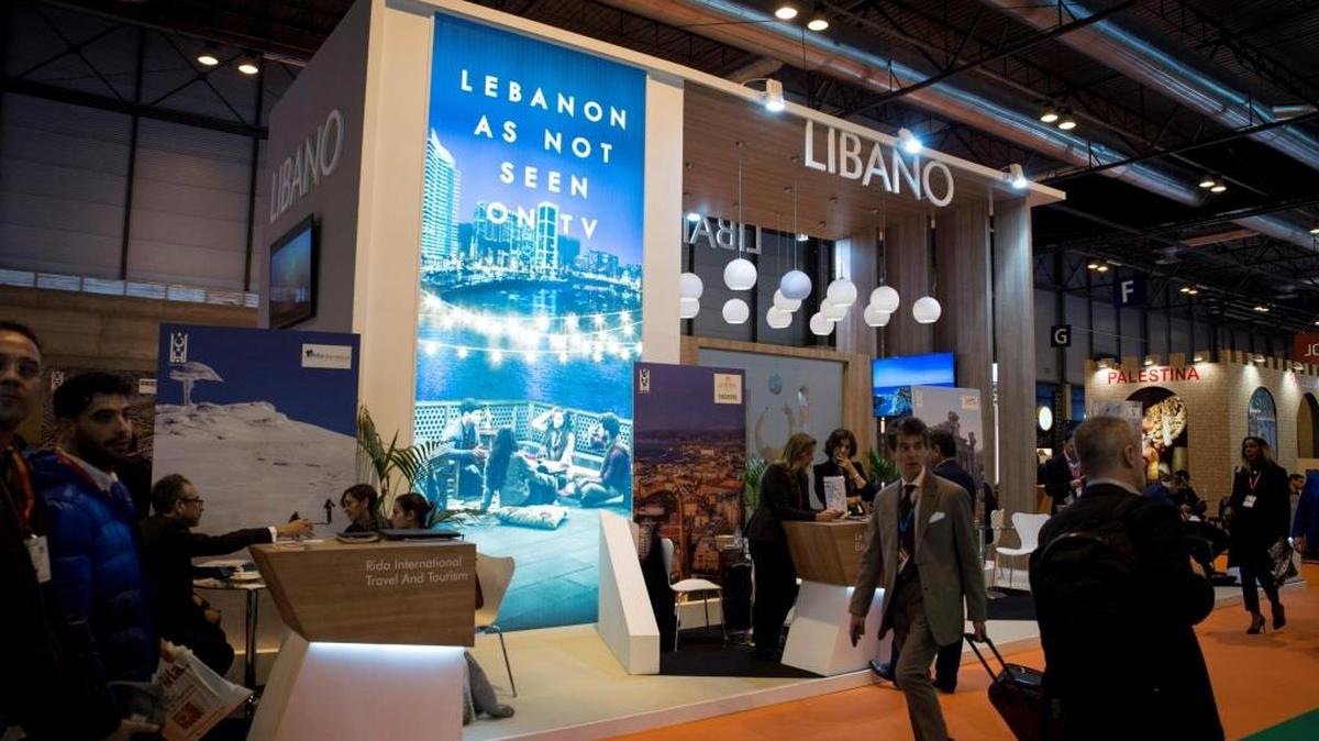 Vista del stand de Líbano en la Feria Internacional del Turismo (Fitur) inaugurada hoy en Madrid.