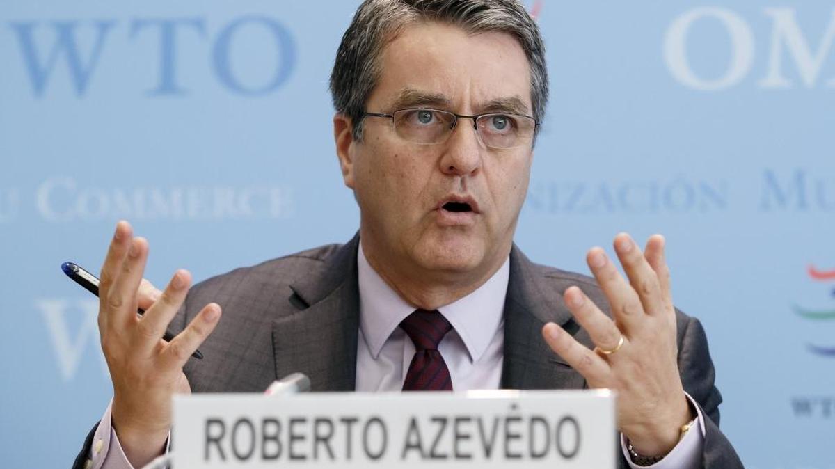 El director de la Organización Mundial del Comercio (OMC), el brasileño Roberto Azevedo, informa el miércoles sobre el Acuerdo de Facilitación del Comercio (TFA) en Ginebra.