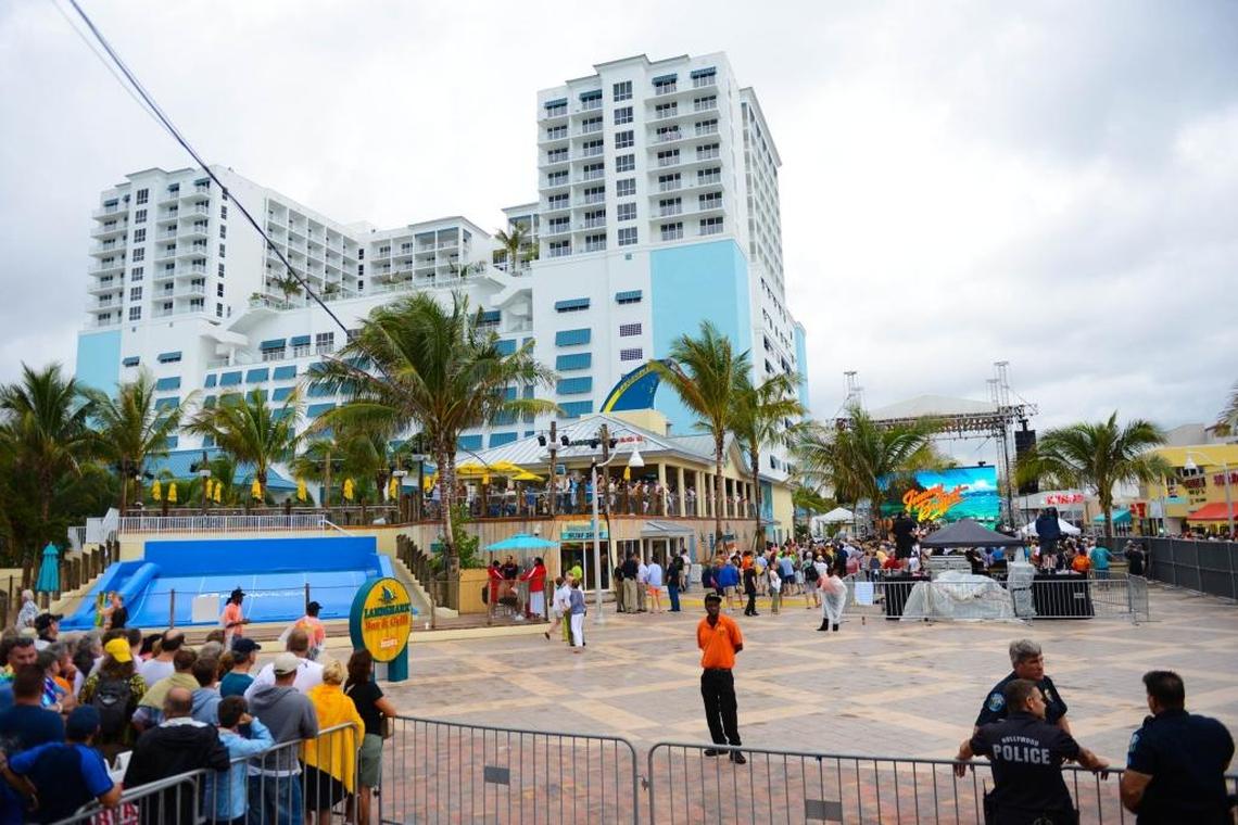A view of Margaritaville Hollywood Beach from the Broadwalk.