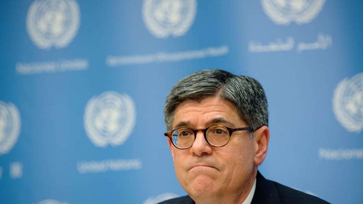 El secretario estadounidense del Tesoro, Jacob Lew, durante una conferencia de prensa en la ONU sobre terrorismo financiero, la semana pasada en Nueva York.