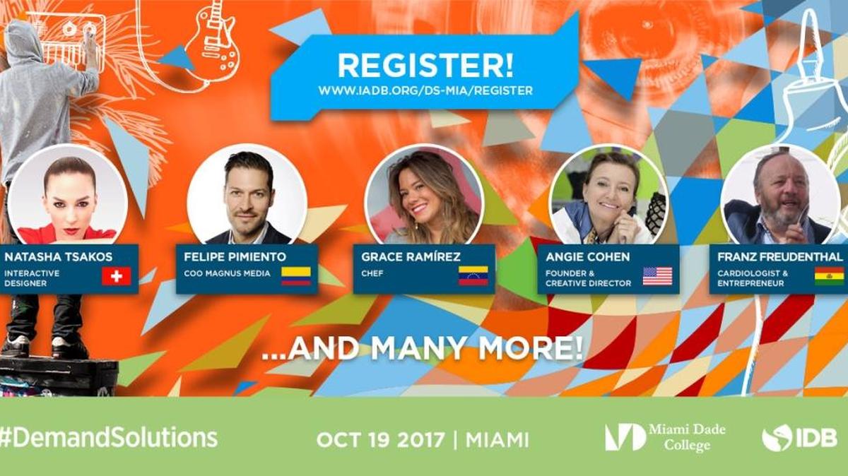 El BID anunció que realizará en Miami Demand Solutions, una de las mayores conferencias sobre la aplicación de la creatividad y la innovación para el desarrollo en América Latina y el Caribe.