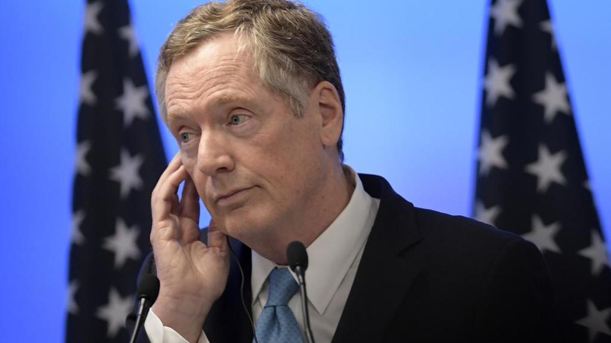 El representante de Comercio Exterior, Robert Lighthizer, durante una conferencia de prensa el 5 de septiembre de 2017 en Ciudad de México.