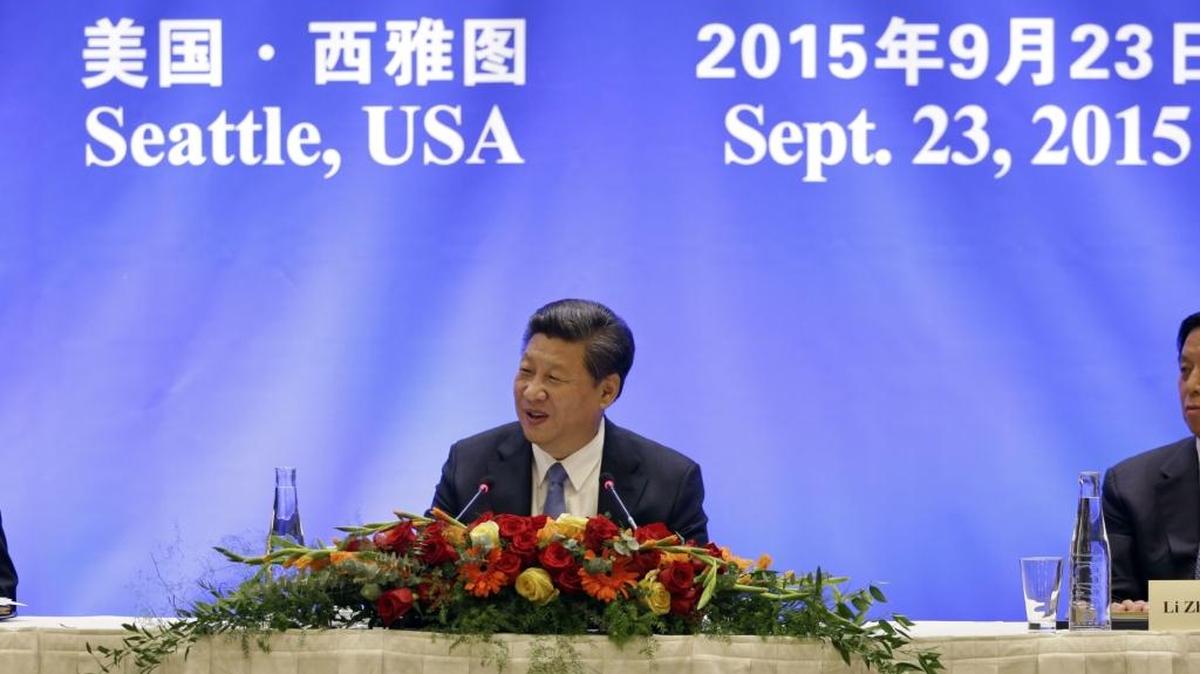 
El presidente de China, Xi Jinping, habla sobre la economía de su país en una mesa redonda en la que participaron empresarios estadounidenses y chinos, en Seattle el miércoles.
