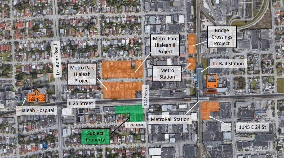 En el área de 2.78 acres, se proyecta construir un edificio de 347 unidades, de 10 pisos con un vestíbulo y servicios frente al East 25th St. y usuarios minoristas.&nbsp;El proyecto pertenece a Saber South Hialeah, LLC, empresa ubicada en Hallandale Beach.