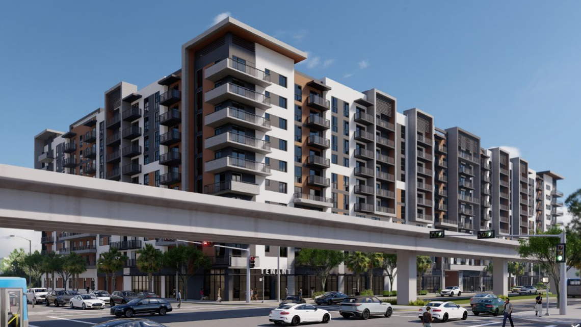 Rendering of the a 347-unit, 10 story building that the company Saber South Hialeah, LLC proposes to build in East Hialeah, on 25th St